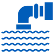 Sewage Pipe Blue Icon